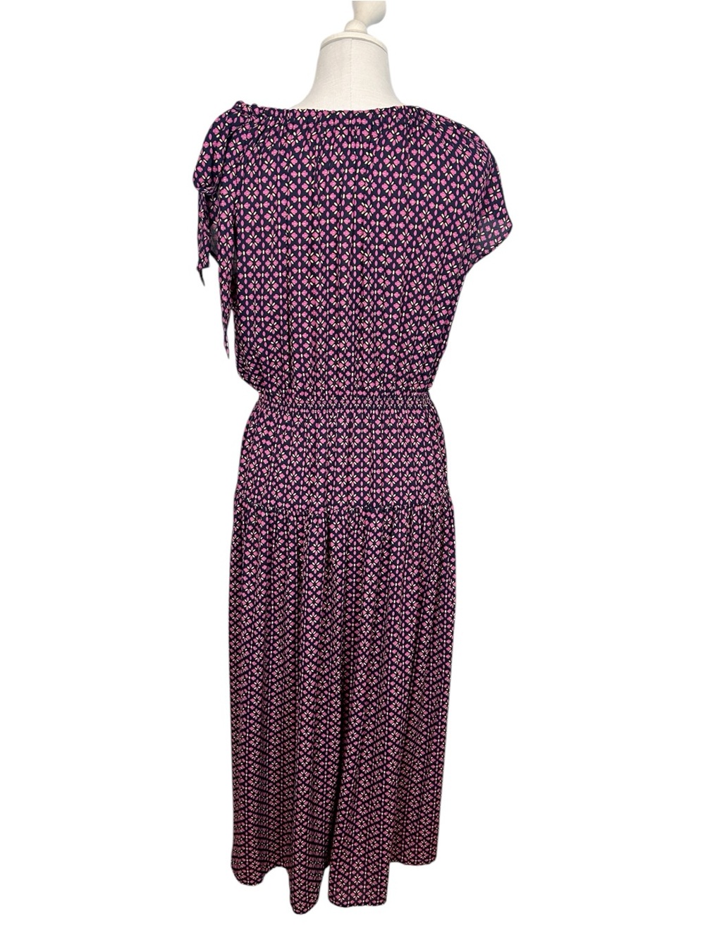 NWT Banana Republic Shirred Neck Drop Waist Midi Dress - Picture 7 of 12